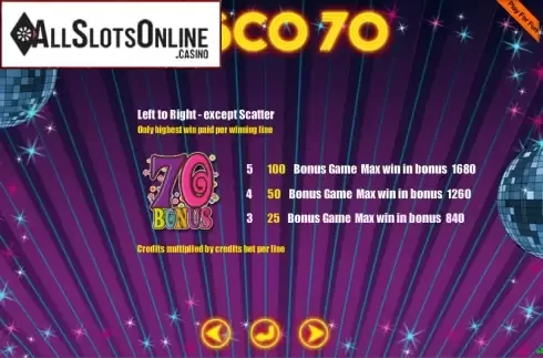 Screen5. Disco Seventies from Portomaso Gaming