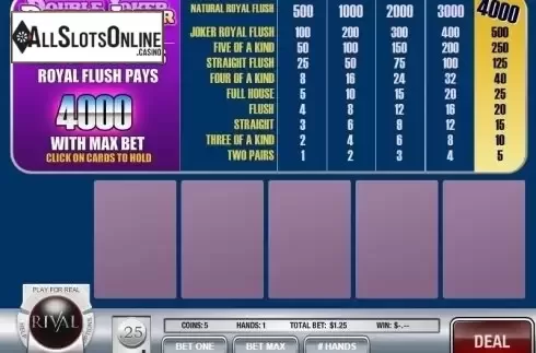 Game Screen. Double Joker (Rival Gaming) from Rival Gaming