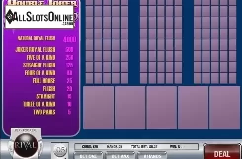 Game Screen. Double Joker (Rival Gaming) from Rival Gaming