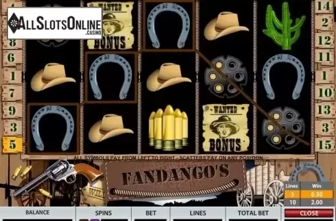 Win screen 2. Fandango's from Pragmatic Play