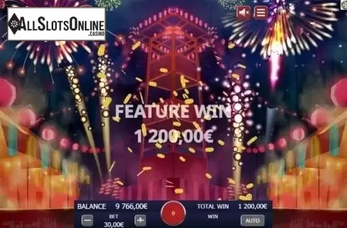 Bonus Game Win Screen. Fireworks Fever from Gamatron