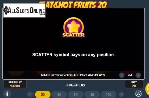 Scatter symbol screen