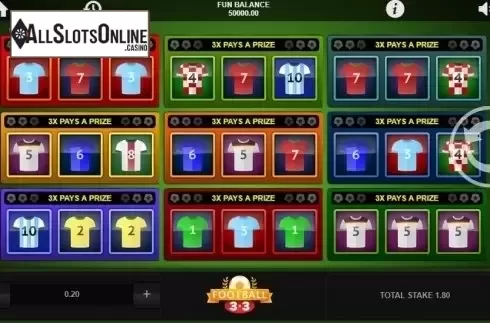 Reel Screen. Football 3x3 from 1X2gaming