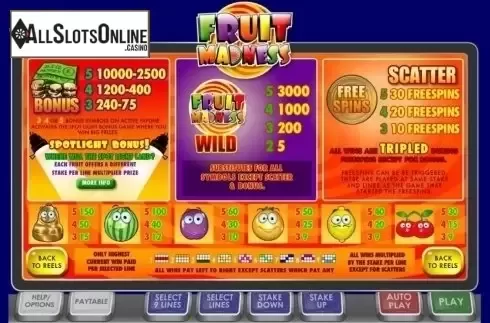 Screen2. Fruit Madness from Ash Gaming