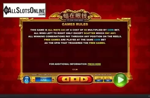 Rules. Fu Zai Yan Qian from Skywind Group