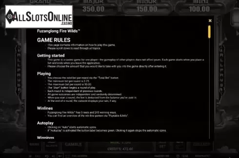 Game rules 1