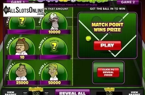 Game Screen. Game, Set and Scratch from Microgaming