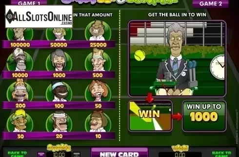 Game Screen. Game, Set and Scratch from Microgaming