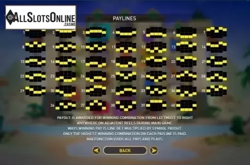 Paylines. Genie's Luck from GamePlay