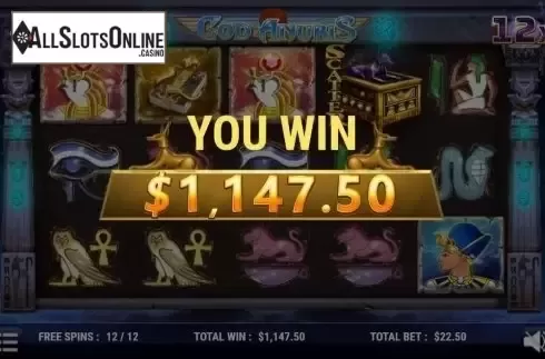 Total Win. God Anubis from Slot Factory
