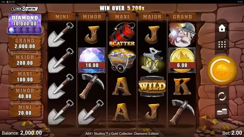 Gold Collector: Diamond Edition slot screenshot 1
