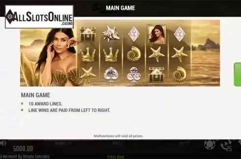 Paytable . Gold Mermaid from MGA