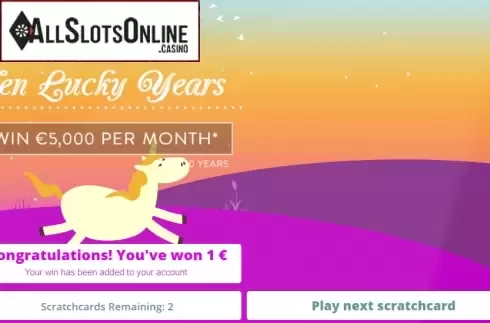 Win screen 2. Goldenes Einhorn from gamevy