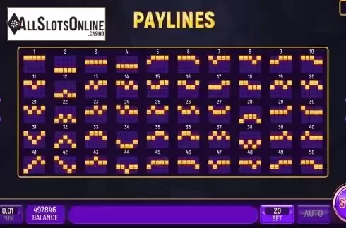 Paylines screen
