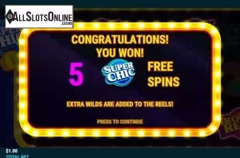 Free Spins screen 2