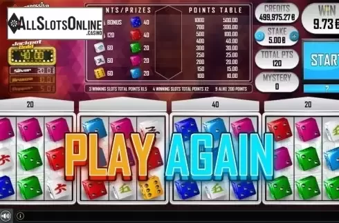 Win Screen. HiLo Dice Progressive from GAMING1
