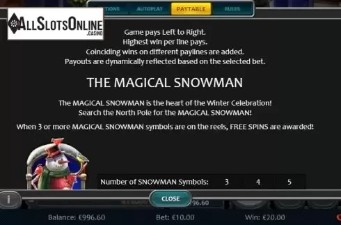 Paytable 1