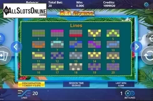 Paylines. Hot Cruise from DLV
