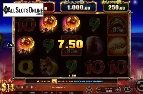Win Screen 4. Kanga Cash Extra from Ainsworth