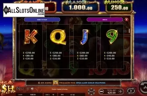 Paytable 3. Kanga Cash Extra from Ainsworth
