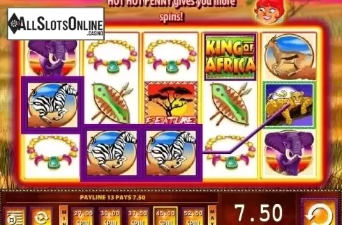 Win screen. King of Africa from WMS