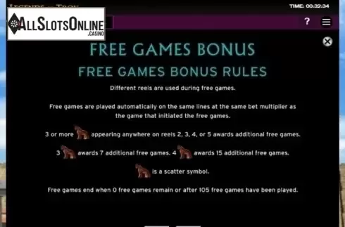 Game Rules 4. Legends of Troy from High 5 Games