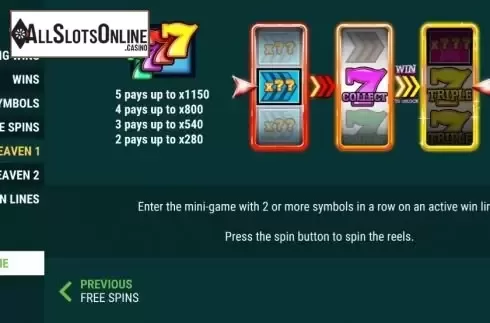 Mini game screen