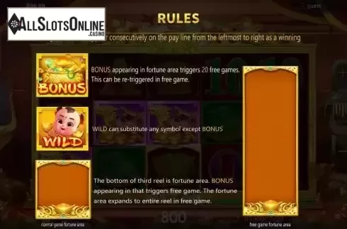 Bonus symbols screen