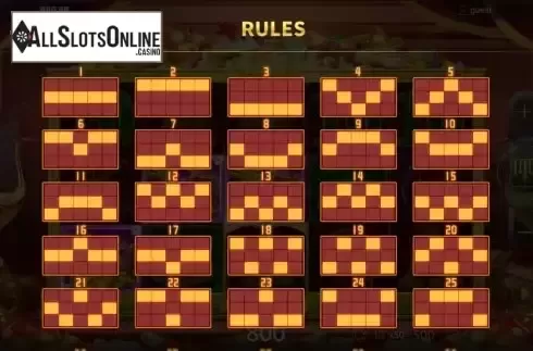 Paylines screen