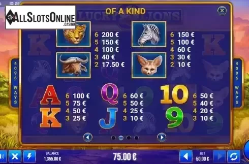 Paytable screen 2