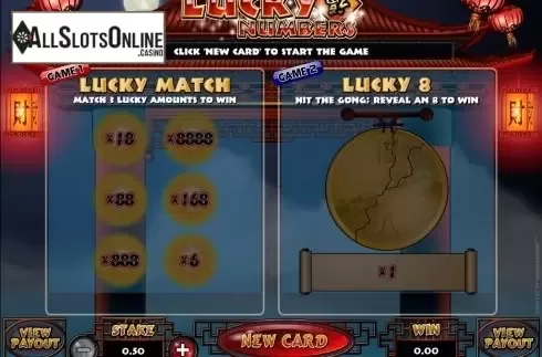 Reel screen. Lucky Numbers from Microgaming