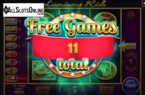 Win Free Games screen