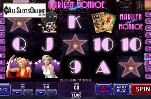 Game Workflow screen. Marilyn Monroe from Playtech