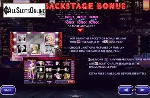 Paytable 2. Marilyn Monroe from Playtech