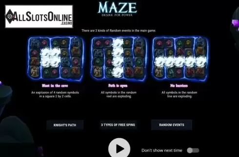 Start Screen. Maze: Desire For Power from Evoplay Entertainment