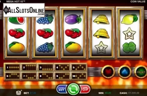 Reel screen. Mega Hot 10 from Betsson Group