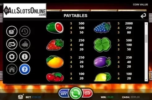 Paytable 2. Mega Hot 10 from Betsson Group