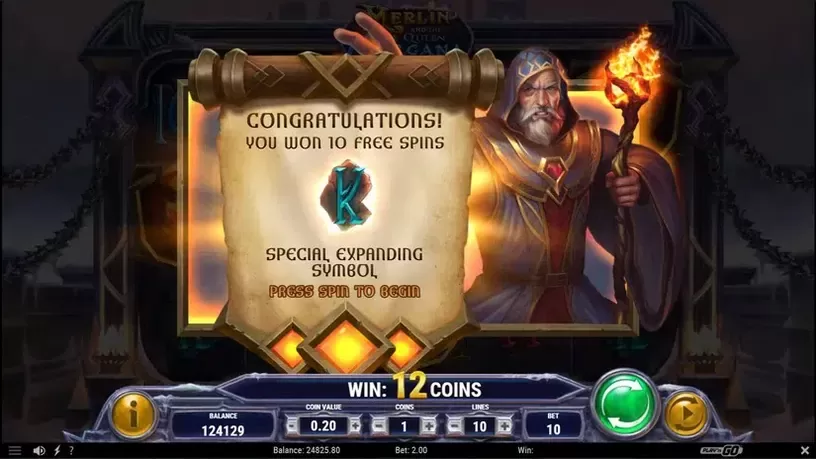 Merlin and the Ice Queen Morgana slot screenshot 5