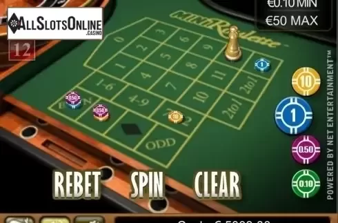 Game Screen. Mini Roulette Low Limit from NetEnt