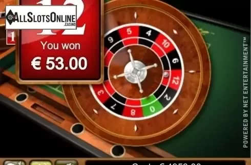 Game Screen. Mini Roulette Low Limit from NetEnt