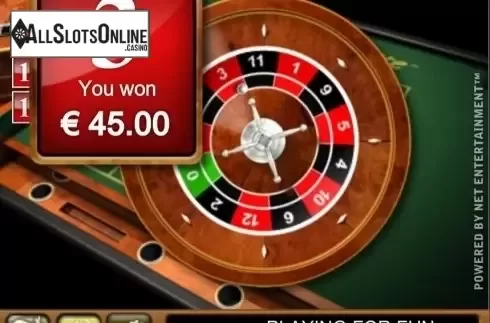 Game Screen. Mini Roulette Low Limit from NetEnt