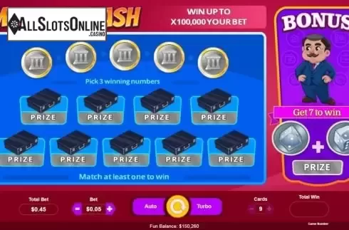 Scratch card game screen