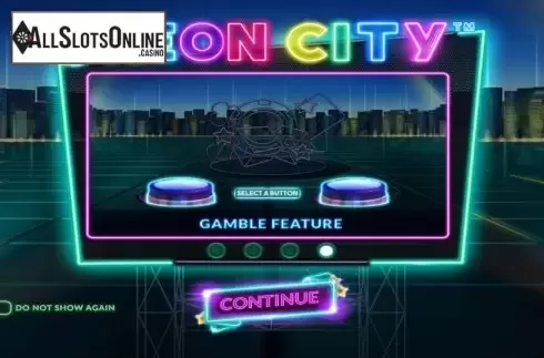 Start Screen. Neon City from Wazdan