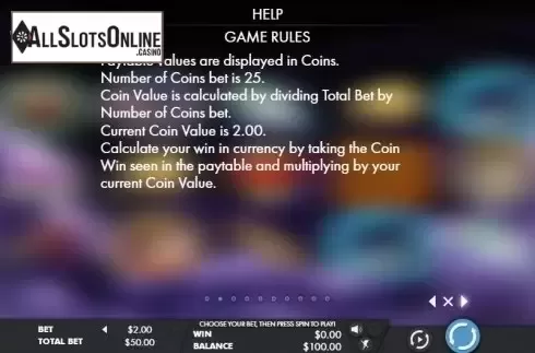 Paytable 2. Night of Sevens from Genesis