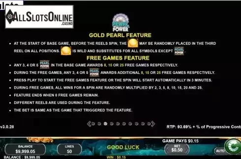 Features screen