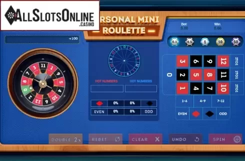 Start Screen. Personal Mini Roulette from Smartsoft Gaming
