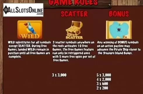 Paytable 2. Pirate King from KA Gaming