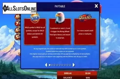 Paytable 1