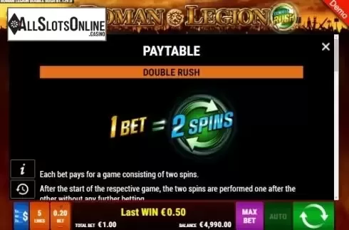 Paytable 1