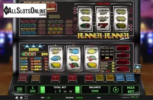 Reels screen. Runner Runner from StakeLogic